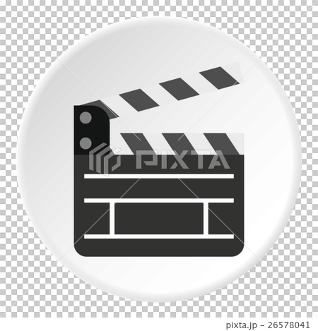 Movie clapper icon, flat style 26578041