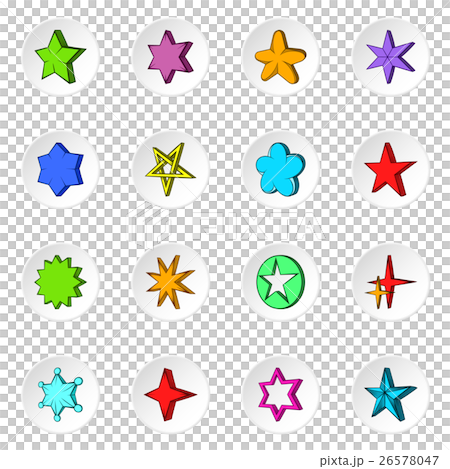Star icons set, flat style 26578047
