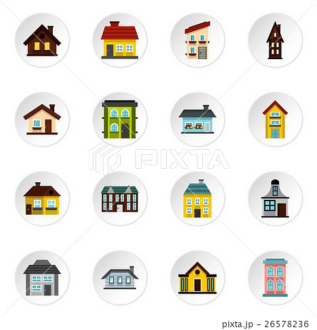 House icons set, flat style 26578236