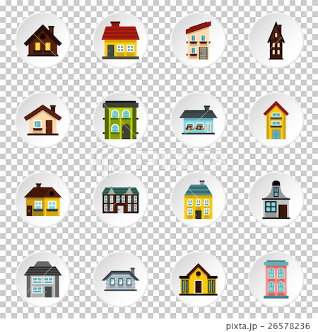 House icons set, flat style 26578236