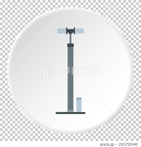 Pump for bicycle icon, flat style 26578340