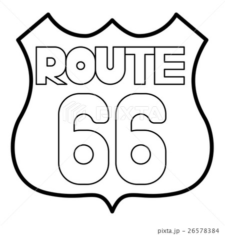 Route 66 shield icon, outline style Route 66 shield icon, outline style 26578384