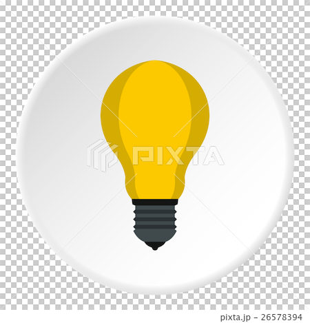 Lamp with yellow light icon, flat style Lamp with yellow light icon, flat style 26578394