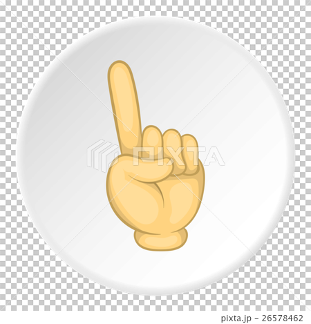 Forefinger up gesture icon, cartoon style 26578462
