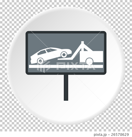 Sign evacuation cars to impound yard icon Sign evacuation cars to impound yard icon 26578629