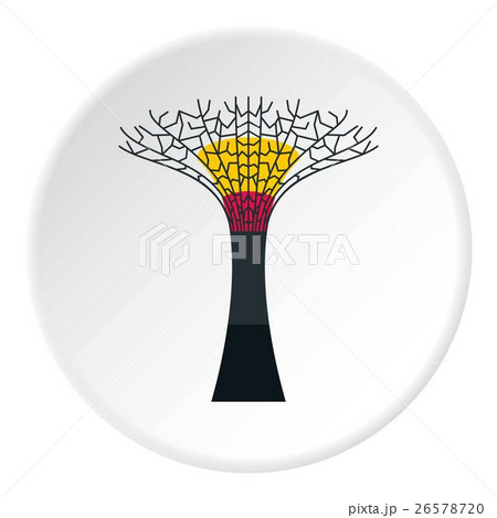 Artificial tree in Singapore icon, flat style 26578720