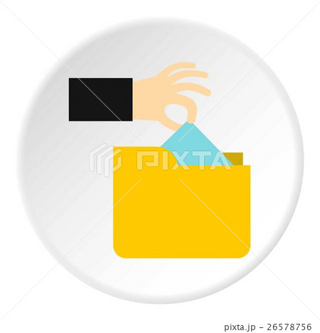 Hand stealing e-mail icon, flat style 26578756