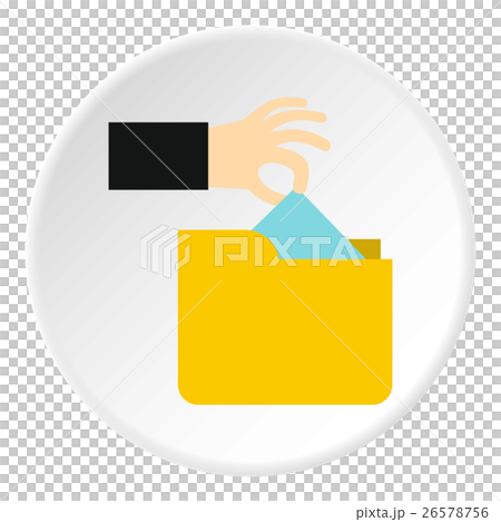 Hand stealing e-mail icon, flat style 26578756