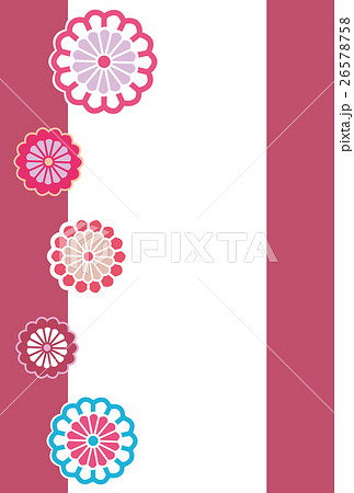和風な赤い花柄 26578758