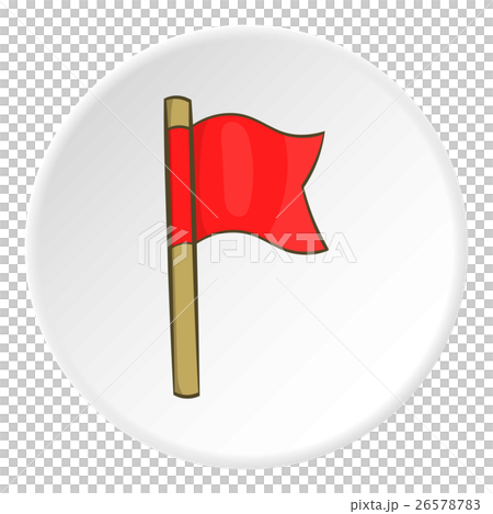 Red flag icon, cartoon style 26578783