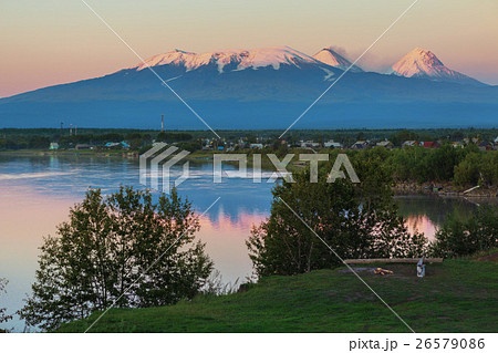 Sunset lighting Kluchevskaya group of volcanoes 26579086