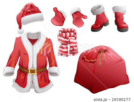 Set of Christmas accessories Santa Claus. Fur coat 26580277