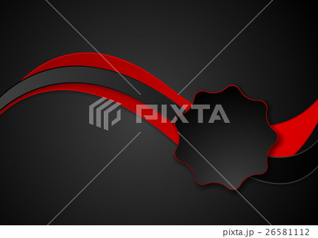 Dark abstract red black wavy corporate design 26581112