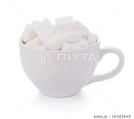 sugar cube in white cup on white background sugar cube in white cup on white background 26583649