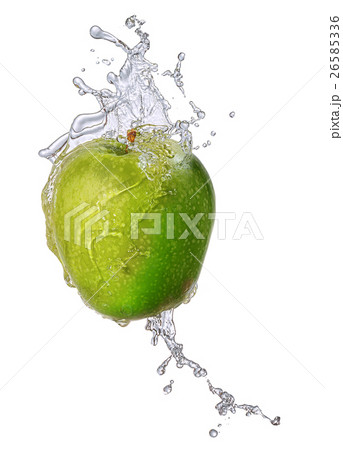 Water splash with apple isolated Water splash with apple isolated 26585336