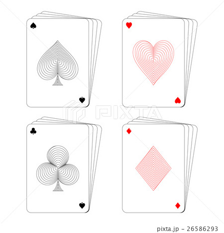 Playing card poker spiral design set 26586293
