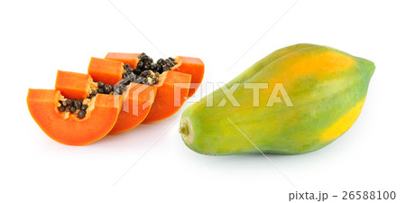 papaya on white background papaya on white background 26588100