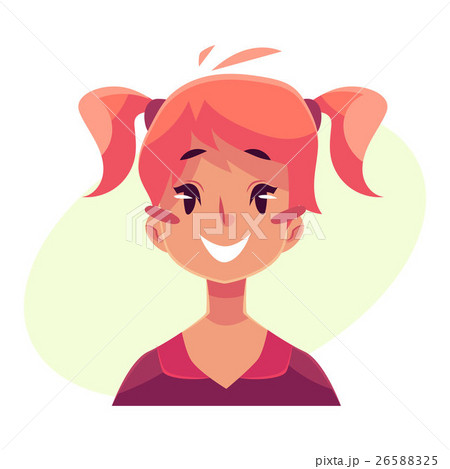 Teen girl face, smiling facial expression 26588325