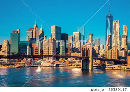 Skyline of downtown New York at  morning, New York 26589117