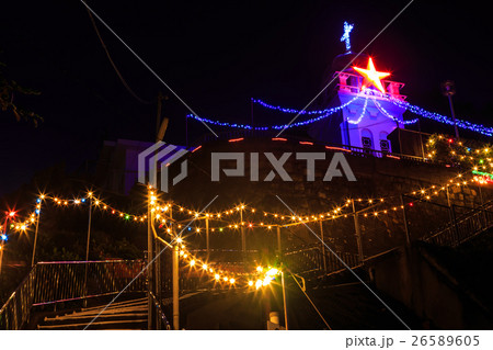 神ノ島教会の夜景 クリスマスイルミネーション 長崎の教会群 神ノ島教会の夜景 クリスマスイルミネーション 長崎の教会群 26589605