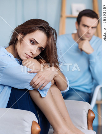 Sad tired woman being involved in thoughts 26593367