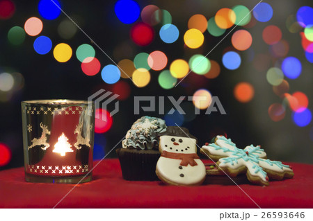 Christmas Candle and Presents Decorations On Blurr Christmas Candle and Presents Decorations On Blurr 26593646