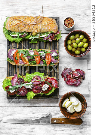 baguette with bacon baguette with bacon 26594212