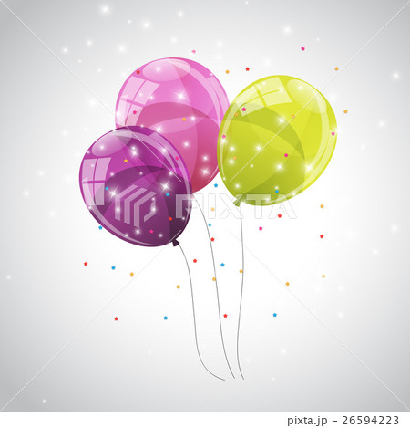 Color Glossy Balloons Background Vector 26594223