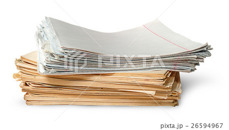 Stack of old yellowed sheets of school notebooks Stack of old yellowed sheets of school notebooks 26594967
