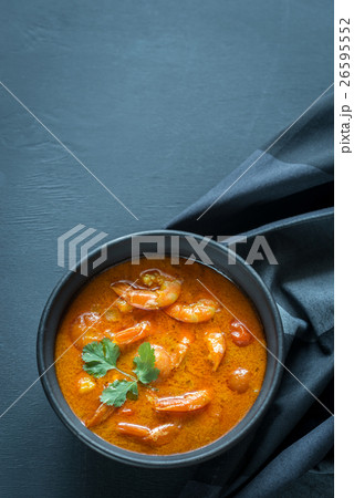 Bowl of thai yellow curry with seafood Bowl of thai yellow curry with seafood 26595552