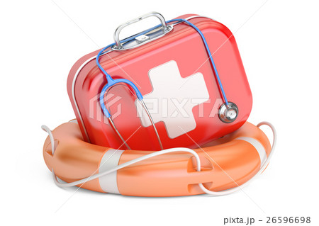First Aid Kit and Life buoy. First Aid concept 26596698