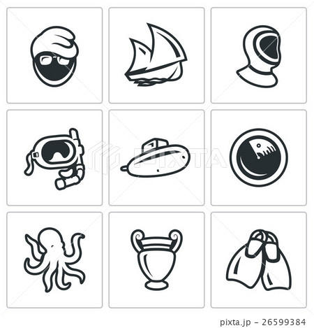 Vector Set of Diving Icons.  26599384