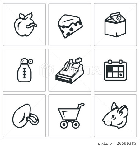 Vector Set of Overdue Product Icons.  26599385