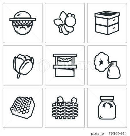 Vector Set of Apiary Icons. 26599444