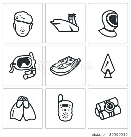 Vector Set of Commandos Icons.  26599536