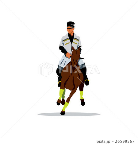 Georgian horseman. Vector Cartoon Illustration. Georgian horseman. Vector Cartoon Illustration. 26599567