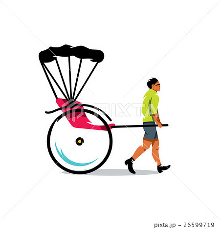 Vector China Rickshaw Cartoon Illustration. 26599719