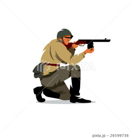 Vector soviet army soldier Cartoon Illustration. Vector soviet army soldier Cartoon Illustration. 26599736
