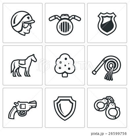 Vector Set of Street Police Icons. 26599756
