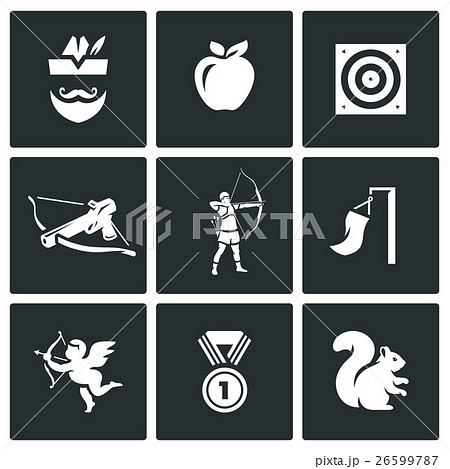 Vector Set of Archery Icons.  26599787