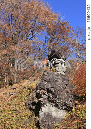 榛名山の男根岩の写真素材