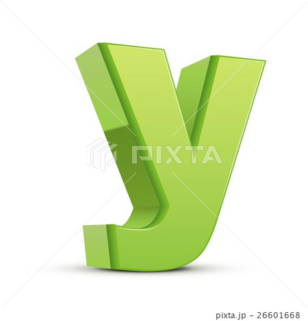 lowercase grass green letter Y 26601668