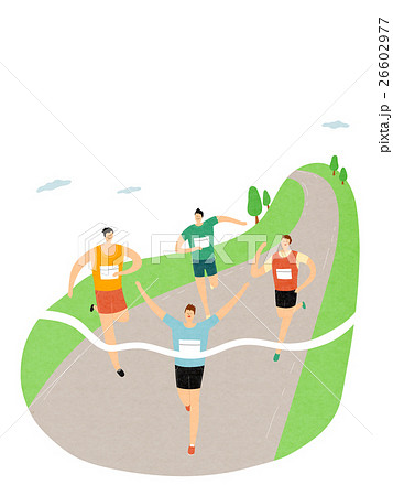 人 マラソン大会 人物のイラスト素材