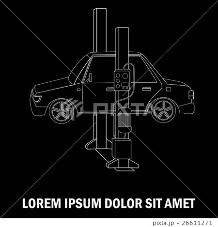 Car repair on auto lift. Car repair on auto lift. 26611271