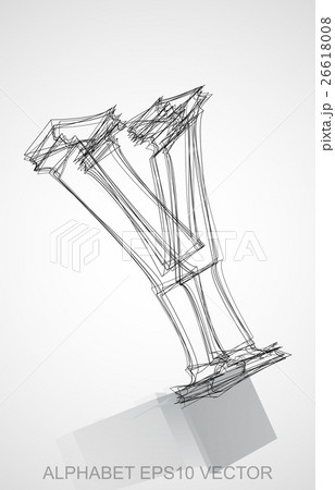 Vector illustration of a Ink sketched Y. Hand Vector illustration of a Ink sketched Y. Hand 26618008
