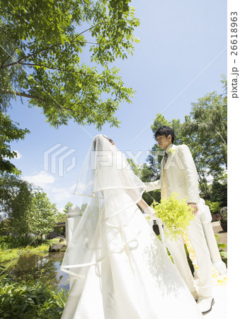 向かい合う新郎新婦 26618963