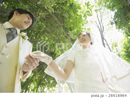 手をつなぐ新郎新婦 手をつなぐ新郎新婦 26618964