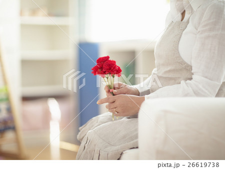 カーネーションを持つ女性 カーネーションを持つ女性 26619738