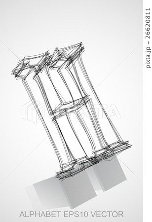 Vector illustration of a Ink sketched H. Hand Vector illustration of a Ink sketched H. Hand 26620811