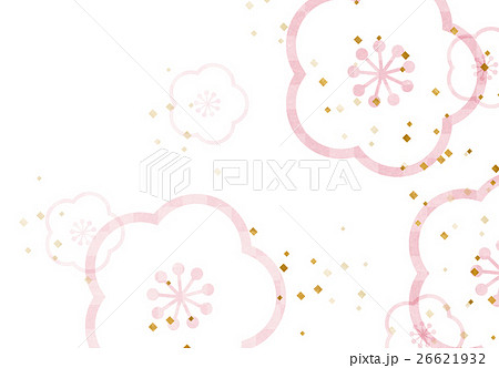 梅の花 和風背景 シリーズ のイラスト素材 26621932 Pixta